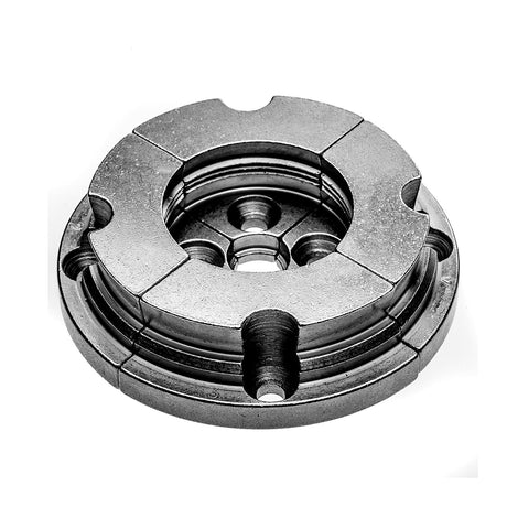 Torquata Heavy Duty Bowl Jaws for 100mm Scroll Chuck on lathe; designed for footed bowls, expanded dovetail holds