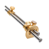 Luban Wheel Mortice Gauge Brass Micro Adjust 150mm Capacity, solid brass head with adjustable bridle clamp and fence