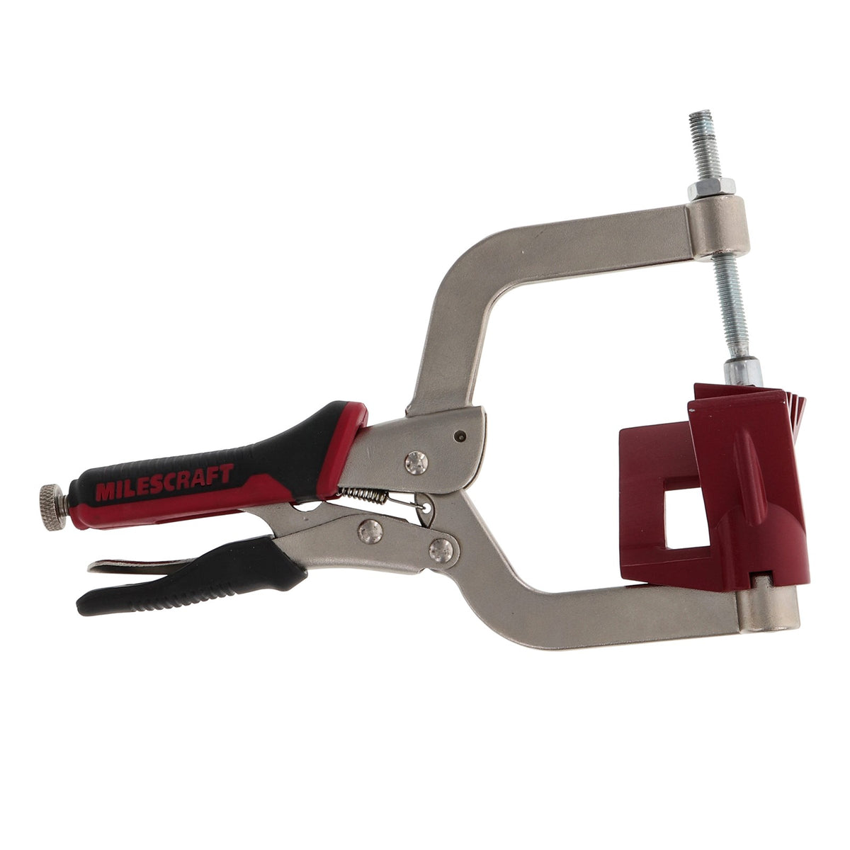 Milescraft Face Frame Corner Clamp in use for precise woodworking joints