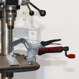 Milescraft Drill Press & Workbench Hold Down Clamps in use on a woodworking project