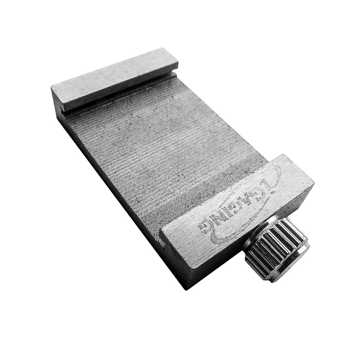 Aluminium rule stop for 24-25mm wide rulers, designed to upgrade precision and function as a depth gauge or for repeatable marks