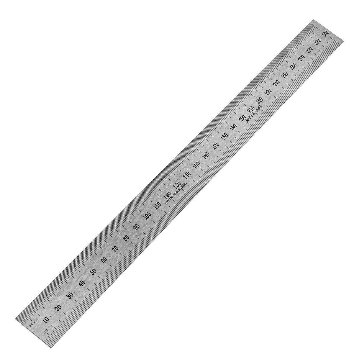 iGaging 300mm Stainless Steel Rule showing Metric and Imperial graduations for precise measurements