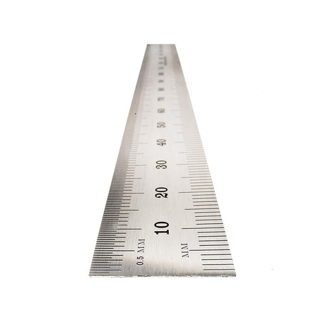 Stainless steel iGaging 300mm rule, double-sided with metric and imperial graduations, suitable for woodworking workshops