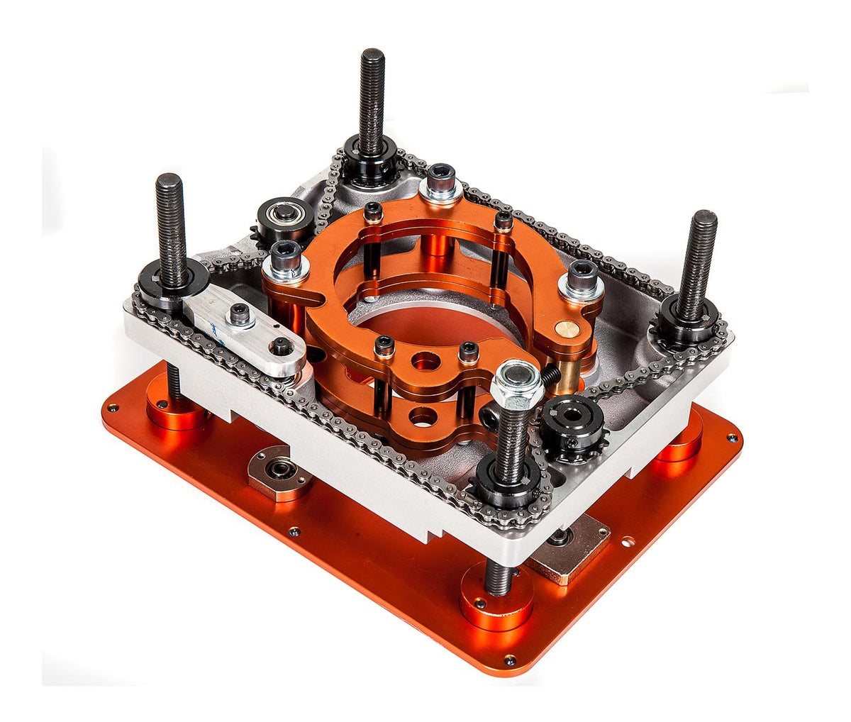 Sherwood Router Lift & Mounting Plate for Round Body Router Motors in action, enhancing woodworking precision
