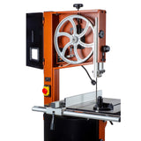 Sherwood 14in 1100W Bandsaw in action, cutting through timber gracefully
