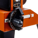 Sherwood 14in 1100W Standard Bandsaw cutting wood at an angle