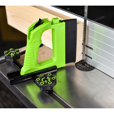 BOW Products GuidePRO Featherboard for Bandsaws in use, ensuring precise wood cutting and user safety