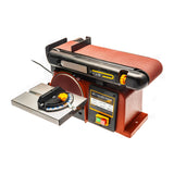 Sherwood 4 x 6in Benchtop Belt and Disc Sander showcasing its heavy-duty construction and efficient 375W motor