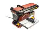 Sherwood 4 x 6in Benchtop Belt and Disc Sander 375W in use with a workpiece