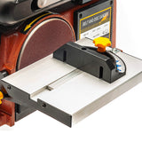 Sherwood 4x6in Benchtop Belt and Disc Sander in action, showcasing efficient power and smooth operation