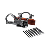 Luban Number 43 Plough Plane with Metric Blades in action creating grooves