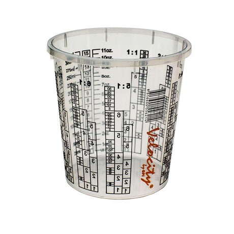 25 West System Epoxy Resin Mixing Cups 400mL, stack of cups on wooden table