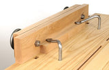 Benchcrafted Hardware Set Moxon Vice Cast Iron Hand Wheels side view in use