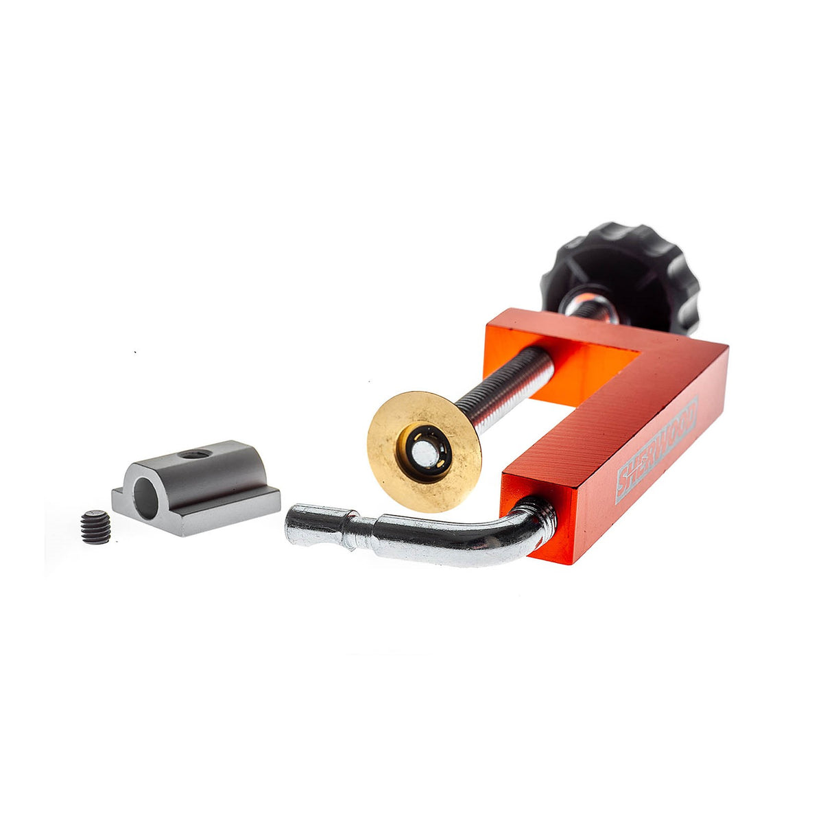 Sherwood Sub-Fence Clamps in use on woodworking table