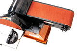 Compact Sherwood 6 x 9in Belt and Disc Sander showing vertical and horizontal belt rotation capabilities