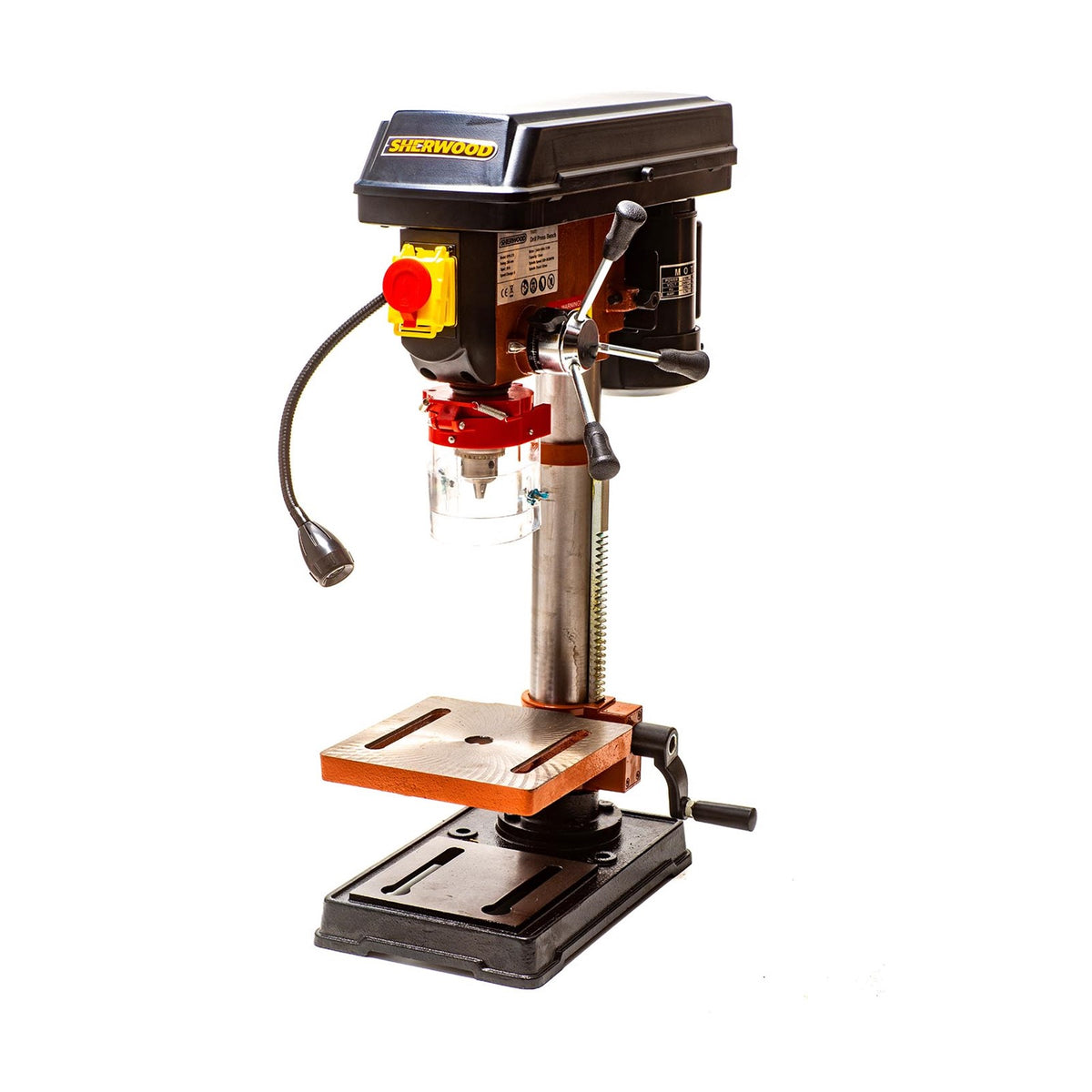 Sherwood Benchtop Drill Press DPB-375 375W top view on white background