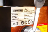 Sherwood Benchtop Drill Press 550W Portable in action drilling wood piece
