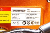 Sherwood Benchtop Drill Press 750W Portable in workshop setting with adjustable depth control
