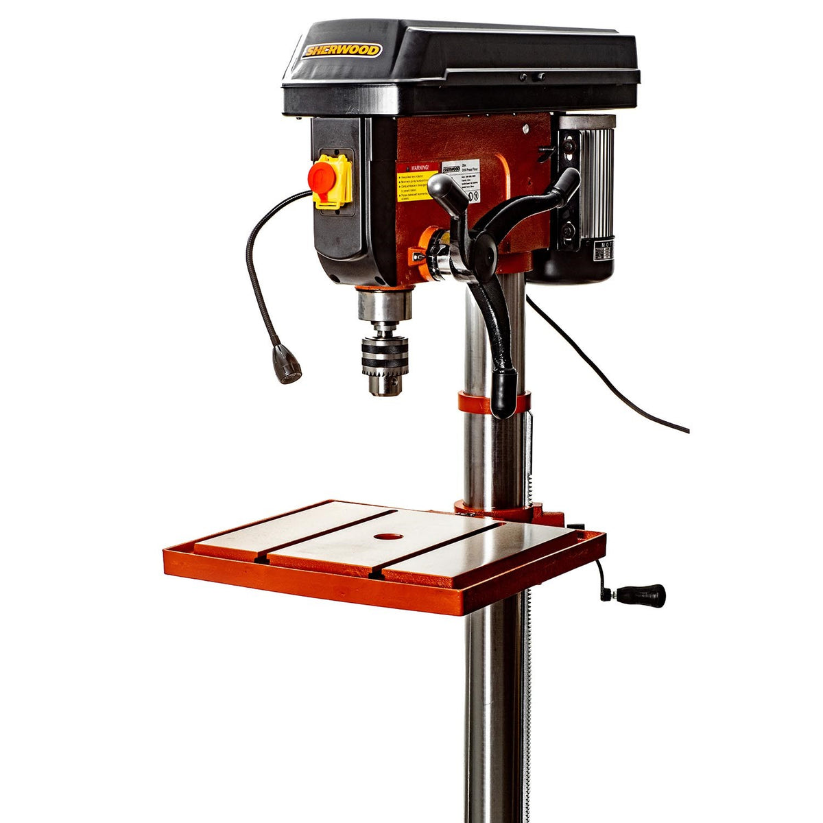 Sherwood Pedestal Drill Press 1500W Floor Standing side view showing power and stability