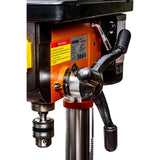 Sherwood Pedestal Drill Press 750W Floor Standing, detailed view of the heavy, stable base and large vibration-absorbing head