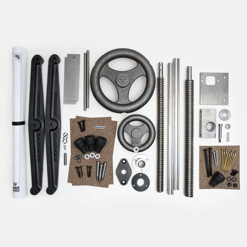 Benchcrafted Cast Iron Hardware Set for Roubo Split Top Bench in Machined Iron Finish - Australian woodworking tools store