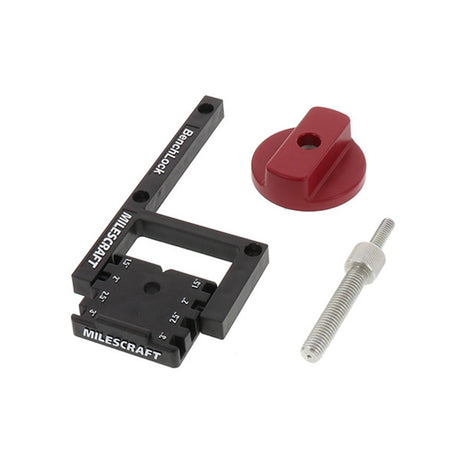 Milescraft BenchLock Dog Hole Workbench Clamping Jig setup with BenchClamp on workbench