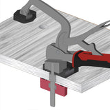 Milescraft BenchLock Workbench Clamping Jig in use with BenchClamp on workbench
