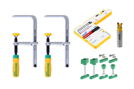 MicroJig MatchFit Dovetail Clamp Pro Set, shop fixture creation with ½” 14-degree Dovetail Router Bit