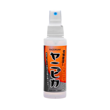 Razorsaw Yanipika Blade and Tool Cleaner spray bottle in workshop setting