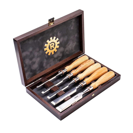 Narex Set of 5 Cryogenic Steel Bevel Edge Chisels in Wooden Case, Australian woodworking tools store