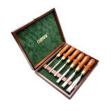 Narex Set of 6 Premium Bevel Edge Cabinet Chisels in Wooden Case, high-quality chisels in wooden case
