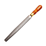 Narex Hand Stitched Cabinet Rasp Half Round Coarse 250mm woodworking tool in action, shaping wood smoothly