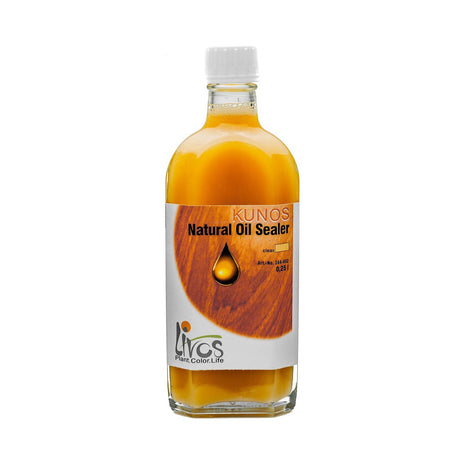 Livos KUNOS Natural Oil Sealer Clear Gloss Finish for enhancing wood grain in furniture, floors & toys. Transparent water-resistant protection