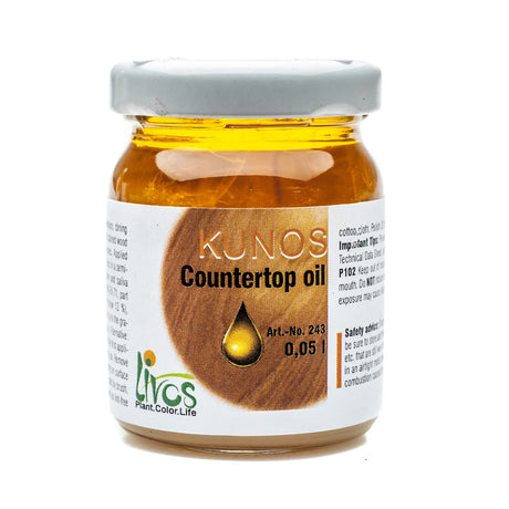 Livos KUNOS Counter Top Oil, water-resistant matte to semi-gloss finish on timber surface