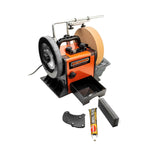 Sherwood 250mm Wet Stone Sharpening System in action with precision honing accessories