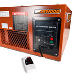 Sherwood 400CFM Room Cleaner Air Purifier Workshop Air Filtration in use on workshop bench