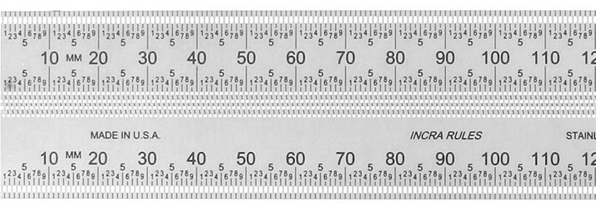 Incra 300mm hook end marking rules set, ideal for precise woodworking layouts