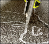Fastcap Kaizen Knife Thin Blade Safety Cutter for Kaizen Foam in action, cutting precise contour shapes in foam