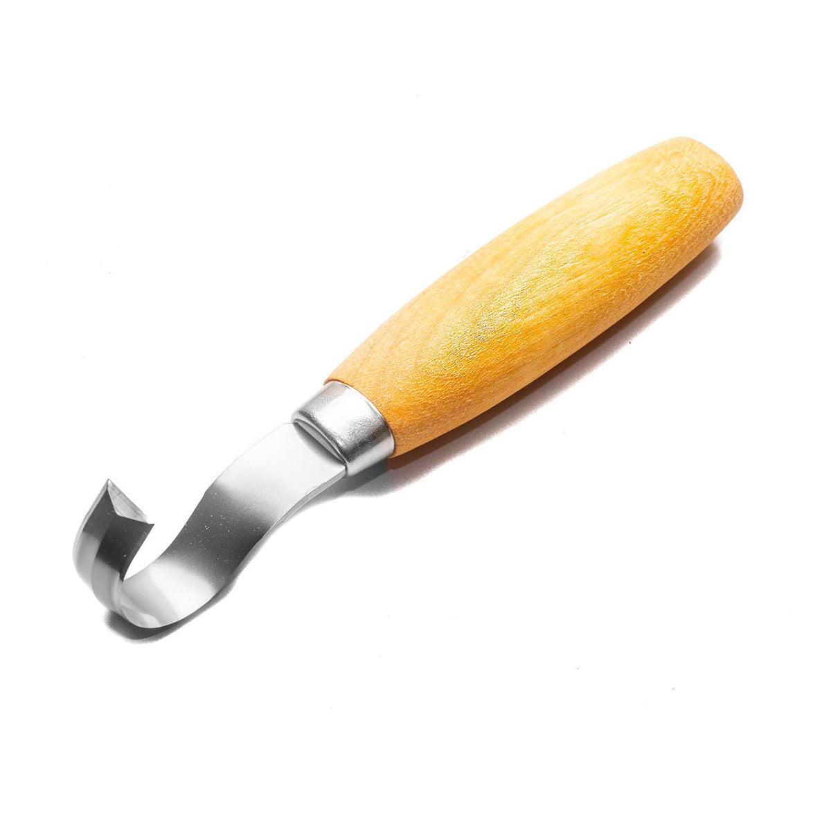 Double edge hook knife for spoon carving, featuring a sharp 55mm stainless steel blade