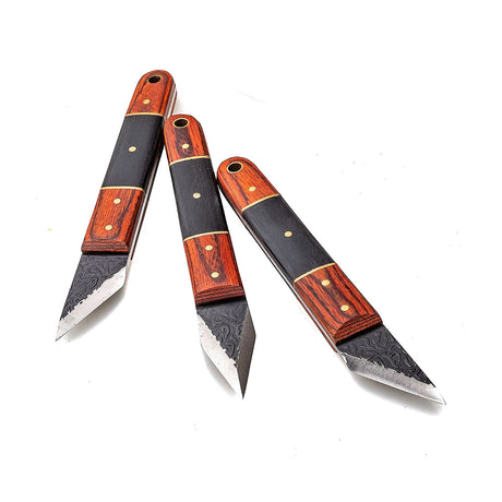 Luban Set of 3 Woodworking Marking Knives M2 HSS in Australian hardwood workshop