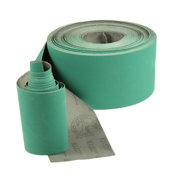 Deerfos 75mm wide cloth-backed abrasive roll in action