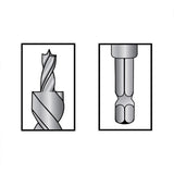 Milescraft HDPocketBit HSS Pocket Hole Jig 1/2in Drill Bit with Stop Collar, angled view