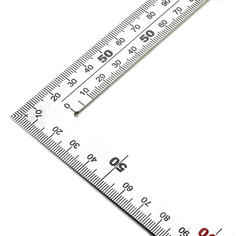 Japanese Style Carpenter's Square 500x250mm Stainless Steel with Acid-Etched Measurement Scale on White Background