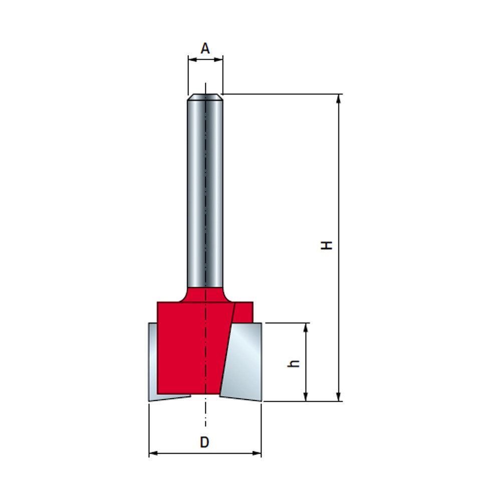 Freud 1/4in Shank Morticing Router Bit, carbide tipped for clean mortices in wood and composites