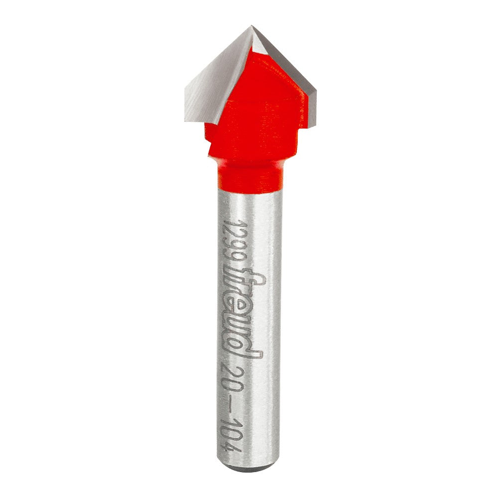 Freud V Groove Router Bit 90° for signmaking, engraving, and decorative detail on woodwork