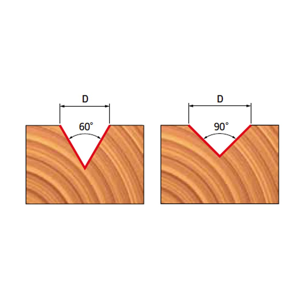 Freud V Groove Router Bit 60 Degree Angle 1/4in Shank, ideal for sign making and engraving work on wood