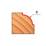 Freud Round Over Router Bits 1/4in Shank - Side view showing carbide tip and 1/2in bearing