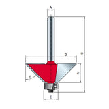 Freud Chamfer Moulding Router Bit 15 Degree Angle, 1/4in Shank, carbide tipped for woodworking projects