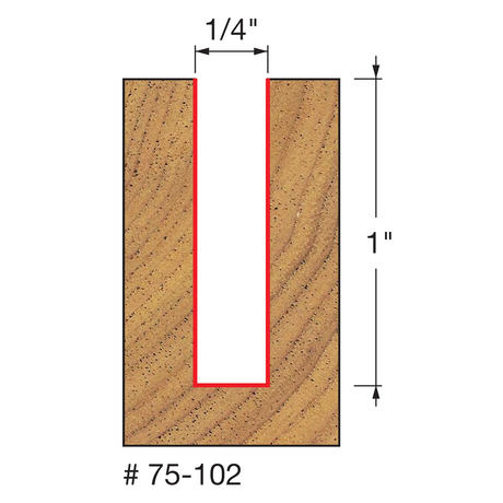 Freud Industrial Twin-Flute Spiral Upcut CNC Router Bits 1/4in Shank Solid Carbide - Right-hand cut, two flute design