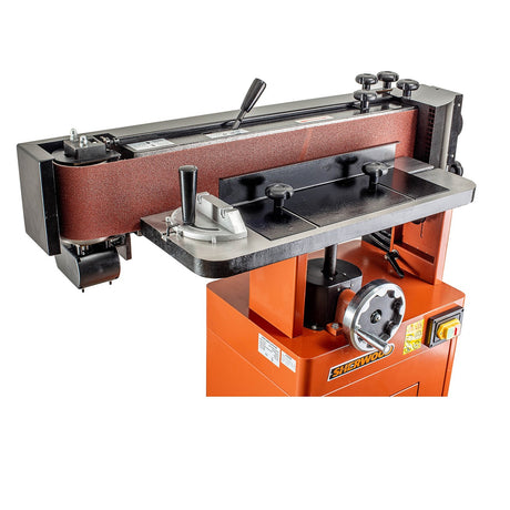 Sherwood 6in 2200W Oscillating Belt Sander with Cabinet Stand in action